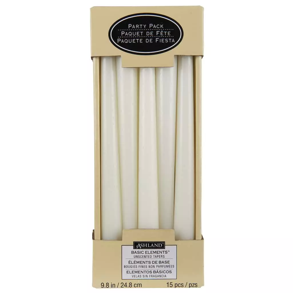 Flash Sale ⭐ 12 Packs: 15 ct. (180 total) 10" White Taper Candles by Ashland® ⭐ 3 Flash Sale ⭐ 12 Packs: 15 ct. (180 total) 10" White Taper Candles by Ashland® ⭐