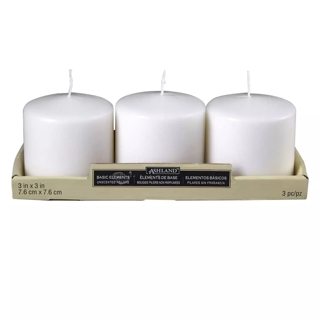 Budget 🔔 Ashland® Basic Elements™ White Pillar Candle, 3 Pack 🛒 3 Budget 🔔 Ashland® Basic Elements™ White Pillar Candle, 3 Pack 🛒