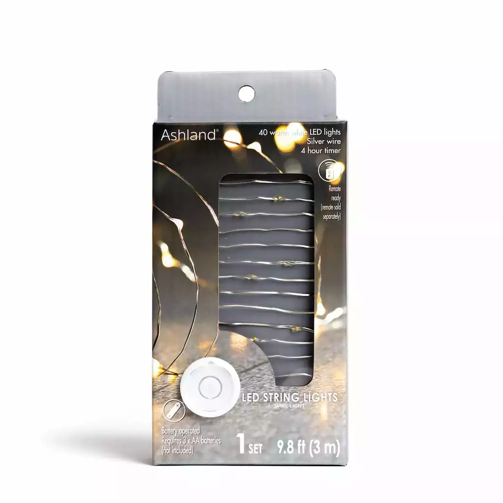 Best Pirce 😍 12 Pack: 10ft. Warm White Silver Wire LED String Lights by Ashland® 🔥 3 Best Pirce 😍 12 Pack: 10ft. Warm White Silver Wire LED String Lights by Ashland® 🔥