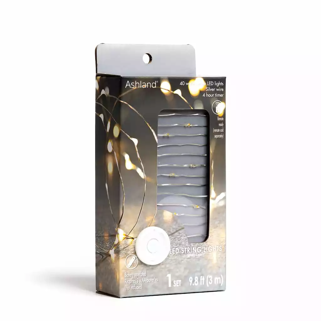 Best Pirce 😍 12 Pack: 10ft. Warm White Silver Wire LED String Lights by Ashland® 🔥 9 Best Pirce 😍 12 Pack: 10ft. Warm White Silver Wire LED String Lights by Ashland® 🔥 - Image 7