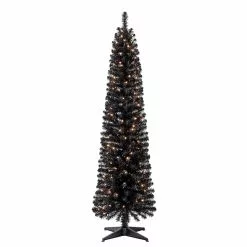 Cheap ✔️ 6ft. Pre-Lit Artificial Black Pencil ✔️ Christmas Tree, Clear Lights by Ashland® ❤️