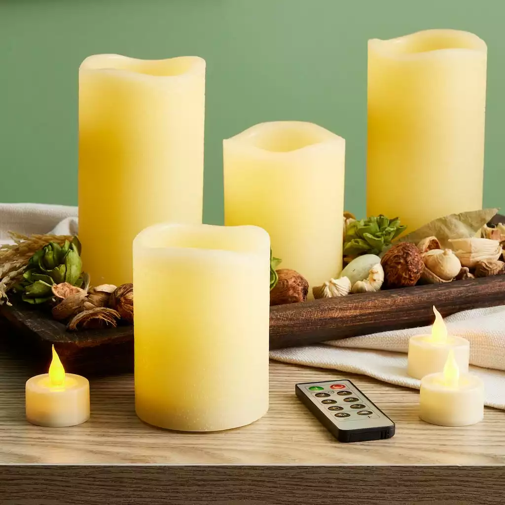 Cheapest ⭐ Basic Elements™ Ivory LED Candle Set with Remote By Ashland® ✔️ 4 Cheapest ⭐ Basic Elements™ Ivory LED Candle Set with Remote By Ashland® ✔️ - Image 2