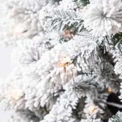 Best Pirce 👏 7.5ft. Pre-Lit Vermont Pine Flocked Artificial Christmas Tree, Clear Lights by Ashland® 🌟 -Michaels Store 10489203 12