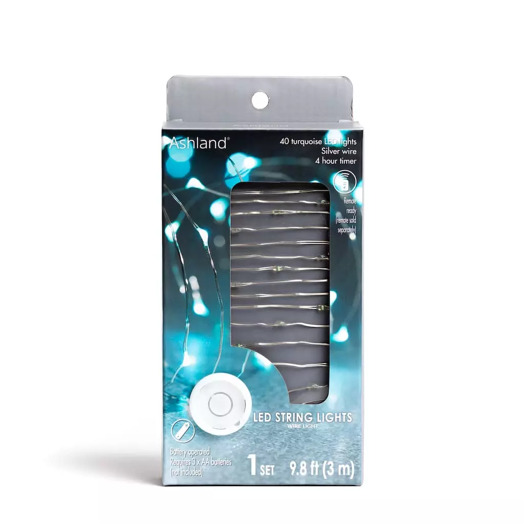 Buy π 40ct. Turquoise Silver Wire LED String Lights by Ashland® π― 3 Buy π 40ct. Turquoise Silver Wire LED String Lights by Ashland® π―