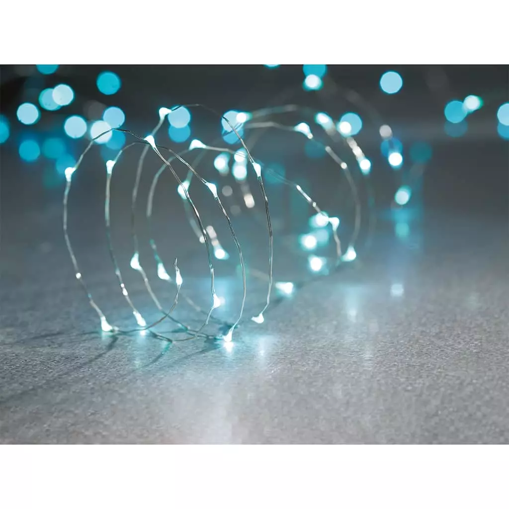 Buy π 40ct. Turquoise Silver Wire LED String Lights by Ashland® π― 4 Buy π 40ct. Turquoise Silver Wire LED String Lights by Ashland® π― - Image 2