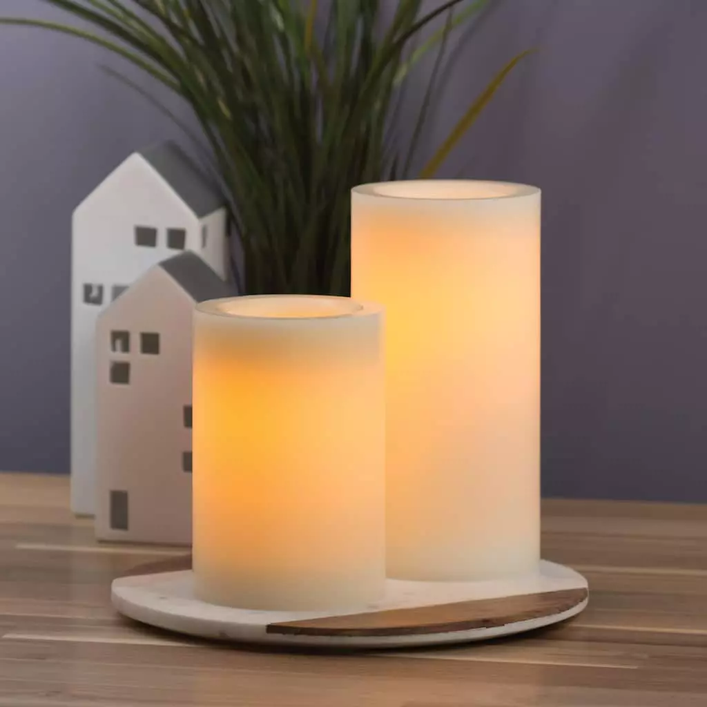 Cheap ⌛ 6 Pack: 4" x 8" White LED Pillar Candle with Timer by Ashland® 🎁 5 Cheap ⌛ 6 Pack: 4" x 8" White LED Pillar Candle with Timer by Ashland® 🎁 - Image 3
