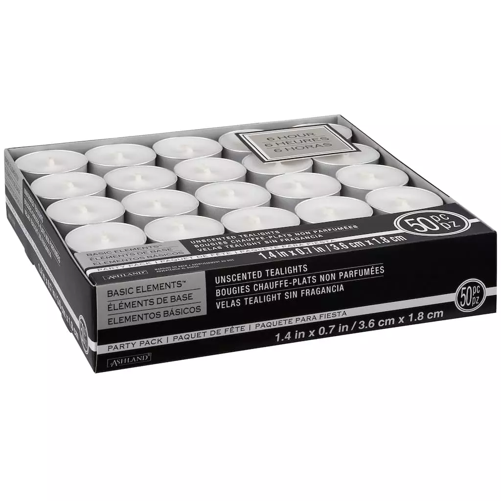 Flash Sale ✔️ Basic Elements™ White 6-Hour Unscented Tealights By Ashland® 🎉 3 Flash Sale ✔️ Basic Elements™ White 6-Hour Unscented Tealights By Ashland® 🎉