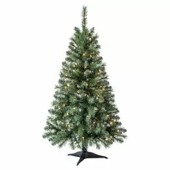 Best Pirce 🎁 4ft. Pre-Lit Riverside Pine Artificial Christmas Tree, Clear Lights by Ashland® 😉