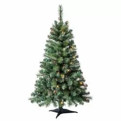 Discount 🌟 4ft. Pre-Lit Riverside Pine Artificial Christmas Tree, Multicolor Lights by Ashland® 😀