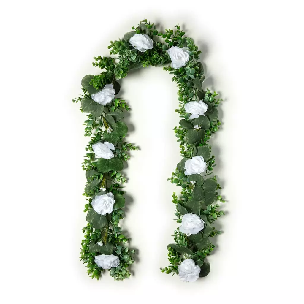 Best deal ❤️ 6ft. White Rose Foliage Garland by Ashland® 🤩 3 Best deal ❤️ 6ft. White Rose Foliage Garland by Ashland® 🤩