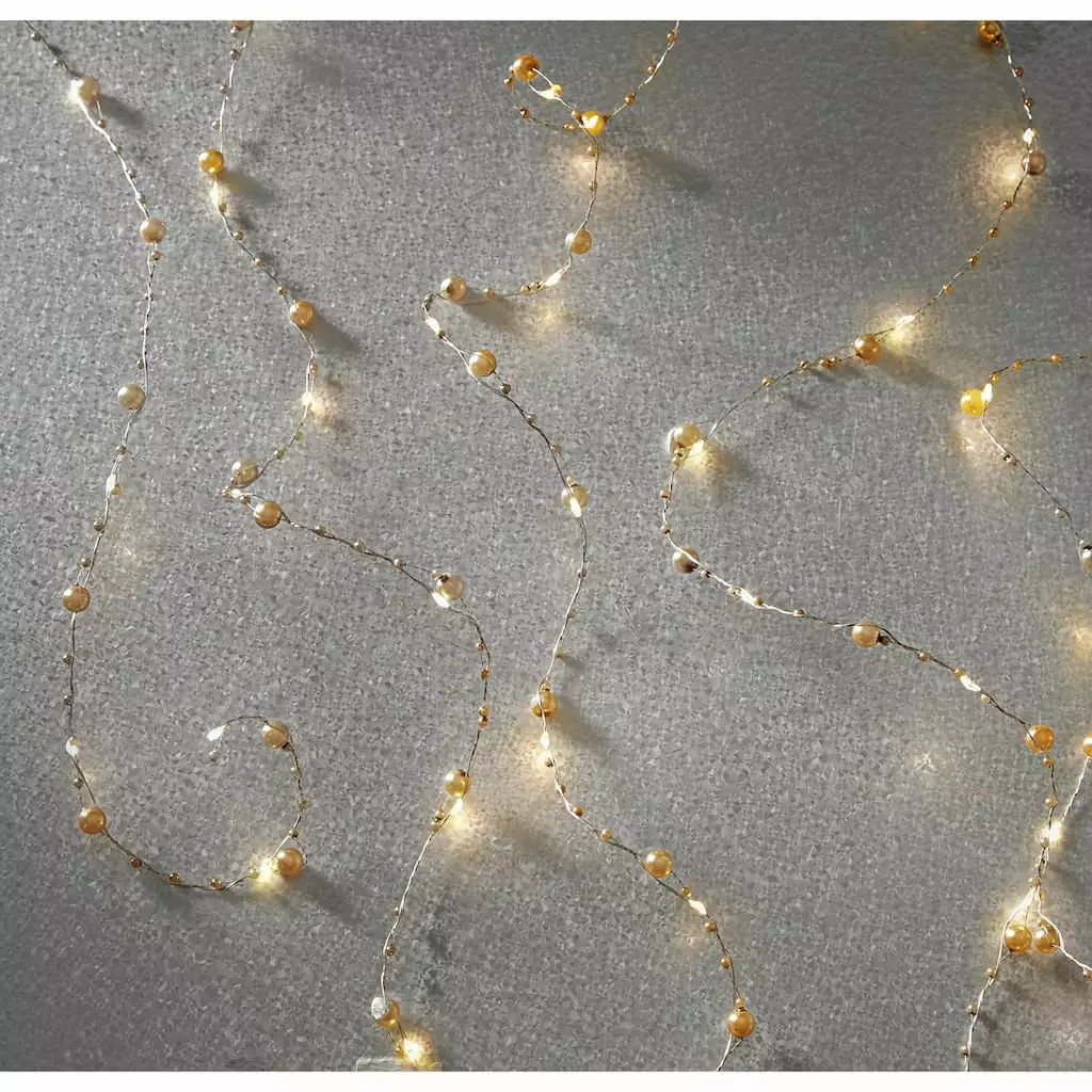 Budget 😀 40ct. Warm White Gold Pearl LED String Lights by Ashland® ❤️ 4 Budget 😀 40ct. Warm White Gold Pearl LED String Lights by Ashland® ❤️ - Image 2