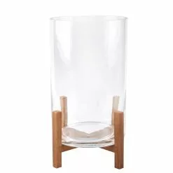 Budget ⌛ Glass Candle Holder with Wood Base by Ashland® 💯