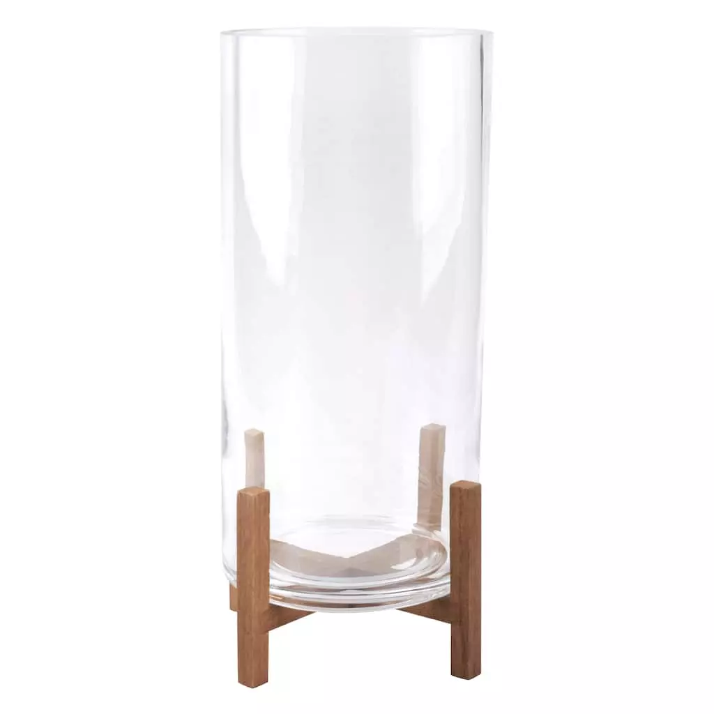 Outlet 🧨 6 Pack: 11.5" Glass Candle Holder with Wood Base by Ashland® 🧨 3 Outlet 🧨 6 Pack: 11.5" Glass Candle Holder with Wood Base by Ashland® 🧨