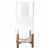 Outlet ⭐ Glass Candle Holder with Wood Base by Ashland® 🧨 -Michaels Store 10633857 1 2