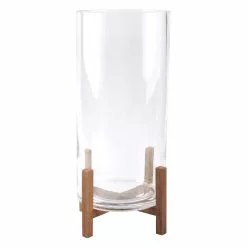 Outlet ⭐ Glass Candle Holder with Wood Base by Ashland® 🧨