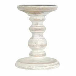 Cheap ✔️ Whitewashed Wood Carved Pillar Candle Holder by Ashland® 🎁