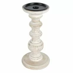 New ❤️ 8 Pack: 10" Whitewashed Wood Carved Pillar Candle Holder by Ashland® 🎉 -Michaels Store 10639296 2 1