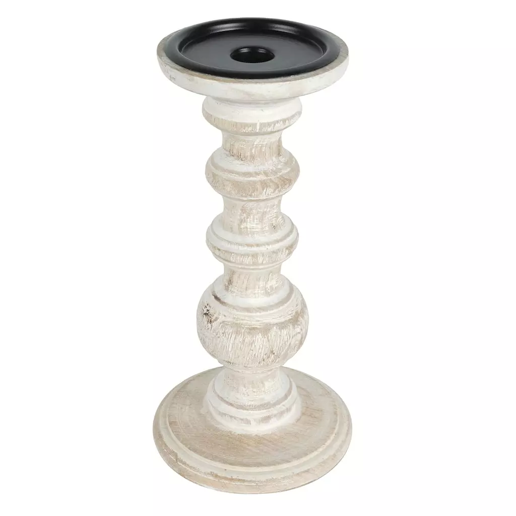Buy ❤️ Whitewashed Wood Carved Pillar Candle Holder by Ashland® ✔️ 5 Buy ❤️ Whitewashed Wood Carved Pillar Candle Holder by Ashland® ✔️ - Image 3