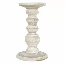 Deals 🌟 Whitewashed Wood Carved Pillar Candle Holder by Ashland® ✔️