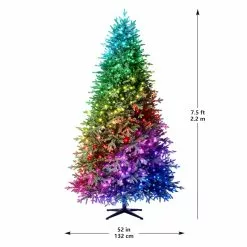 Cheap 💯 7.5ft. Pre-Lit Laurel Pine Artificial Christmas Tree, Multicolor Twinkly™ LED Lights by Ashland® 🔔 -Michaels Store 10643169 14