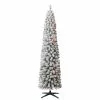 Cheapest ⭐ 7ft. Pre-Lit Flocked Artificial Pencil ⭐ Christmas Tree, Clear Lights by Ashland® 👍 -Michaels Store 10643349