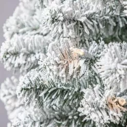 Cheapest ⭐ 7ft. Pre-Lit Flocked Artificial Pencil ⭐ Christmas Tree, Clear Lights by Ashland® 👍 -Michaels Store 10643349 11