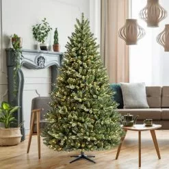 Promo ✨ 7.5ft. Pre-Lit Aspen Pine Quick Set® Artificial Christmas Tree, Warm White LED Lights by Ashland® 😍 -Michaels Store 10671385 15