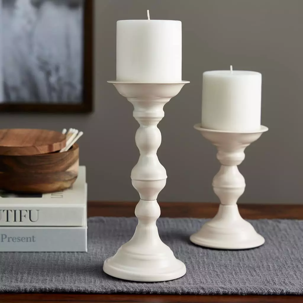 Deals ๐ Cream Metal Pillar Candle Holder by Ashland® ๐ 4 Deals ๐ Cream Metal Pillar Candle Holder by Ashland® ๐ - Image 2