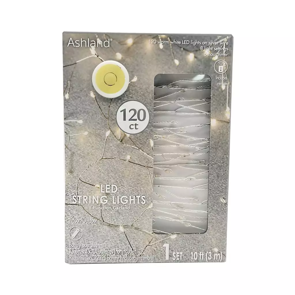 New ✔️ 120ct. Warm White LED String Lights Garland by Ashland® ⭐ 3 New ✔️ 120ct. Warm White LED String Lights Garland by Ashland® ⭐