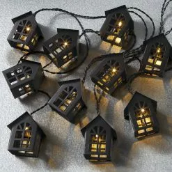Best Sale 💯 10ct. Warm White LED Black House String Lights by Ashland® 🥰 -Michaels Store 10671555