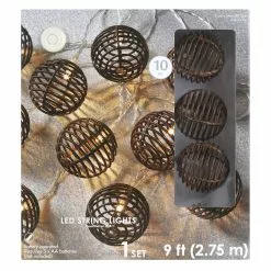 Cheap ⌛ 8 Pack: 10ct. Warm White LED Faux Rattan Ball String Lights by Ashland® ✔️ -Michaels Store 10671559 1 1