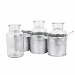 Best Pirce ✨ 8 Pack: Glass Jar Set with Metal Holder by Ashland® ✨ -Michaels Store 10671573 2 1
