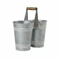 Budget ✨ 8 Pack: 9.6" Mini Galvanized Double Bucket by Ashland® 👏 -Michaels Store 10671576 2 1