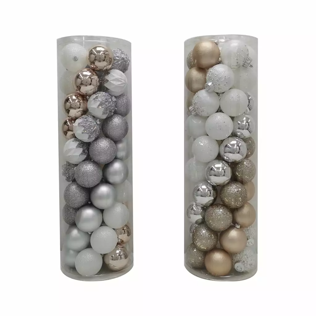Top 10 🥰 Assorted 50ct. Silver & White Ball Ornaments by Ashland® 🌟 3 Top 10 🥰 Assorted 50ct. Silver & White Ball Ornaments by Ashland® 🌟