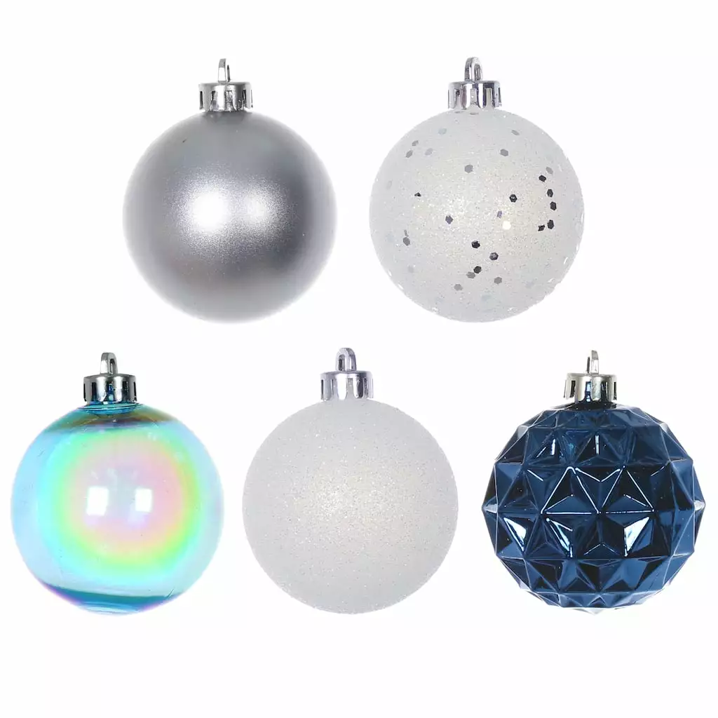 Wholesale ⌛ Assorted 50ct. 2" Silver, Blue & White Ball Ornament Set by Ashland® ✨ 4 Wholesale ⌛ Assorted 50ct. 2" Silver, Blue & White Ball Ornament Set by Ashland® ✨ - Image 2