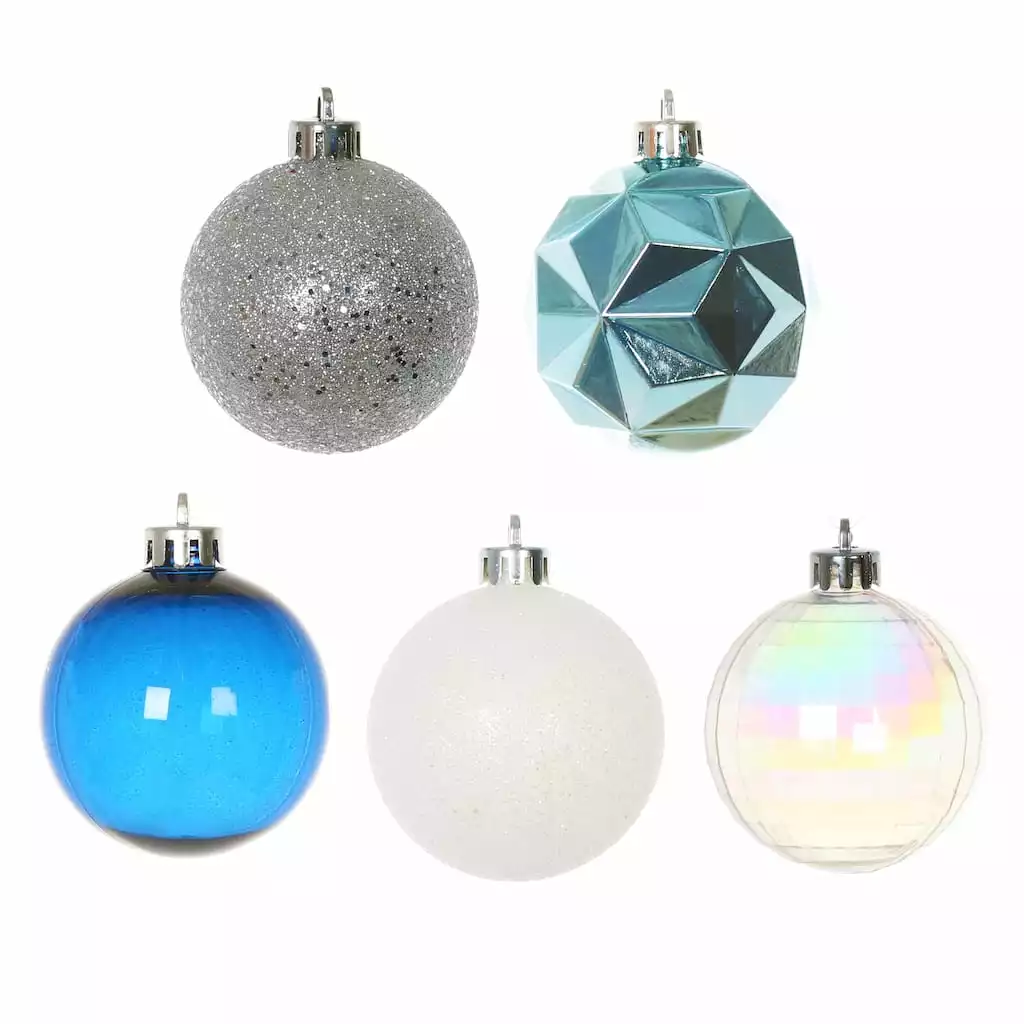Wholesale ⌛ Assorted 50ct. 2" Silver, Blue & White Ball Ornament Set by Ashland® ✨ 5 Wholesale ⌛ Assorted 50ct. 2" Silver, Blue & White Ball Ornament Set by Ashland® ✨ - Image 3