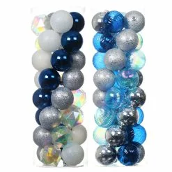 Best Pirce 🛒 Assorted 32ct. 2.5" Silver, Blue & White Ball Ornament Set by Ashland® ⌛