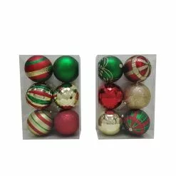 Outlet ⌛ Assorted 6ct. 4.5" Red, Green & Gold Shatterproof Ball Ornaments by Ashland® 🔔