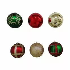 Outlet ⌛ Assorted 6ct. 4.5" Red, Green & Gold Shatterproof Ball Ornaments by Ashland® 🔔 -Michaels Store 10672854 3