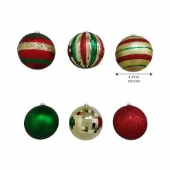Outlet ⌛ Assorted 6ct. 4.5" Red, Green & Gold Shatterproof Ball Ornaments by Ashland® 🔔 -Michaels Store 10672854 4