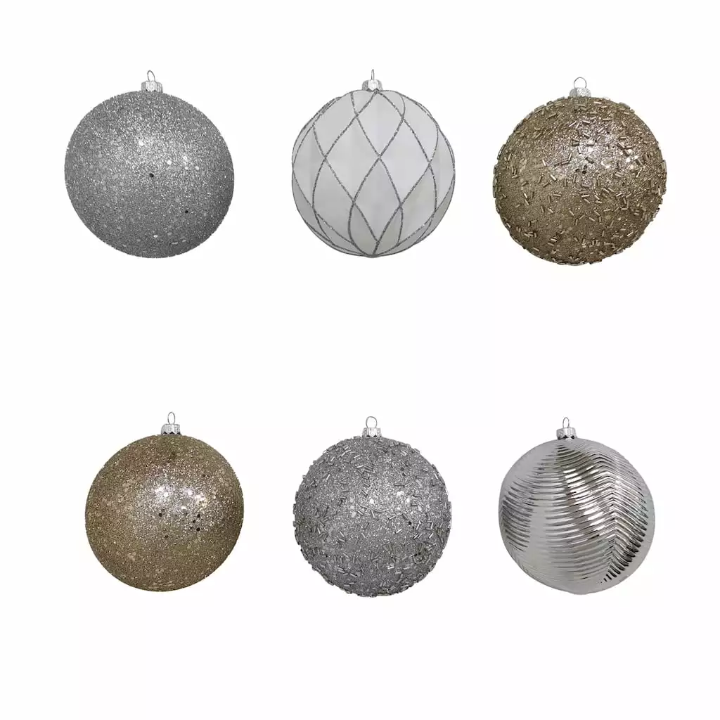 Deals ⌛ Assorted 6ct. 4.5" Silver & White Shatterproof Ball Ornaments by Ashland® 😉 4 Deals ⌛ Assorted 6ct. 4.5" Silver & White Shatterproof Ball Ornaments by Ashland® 😉 - Image 2