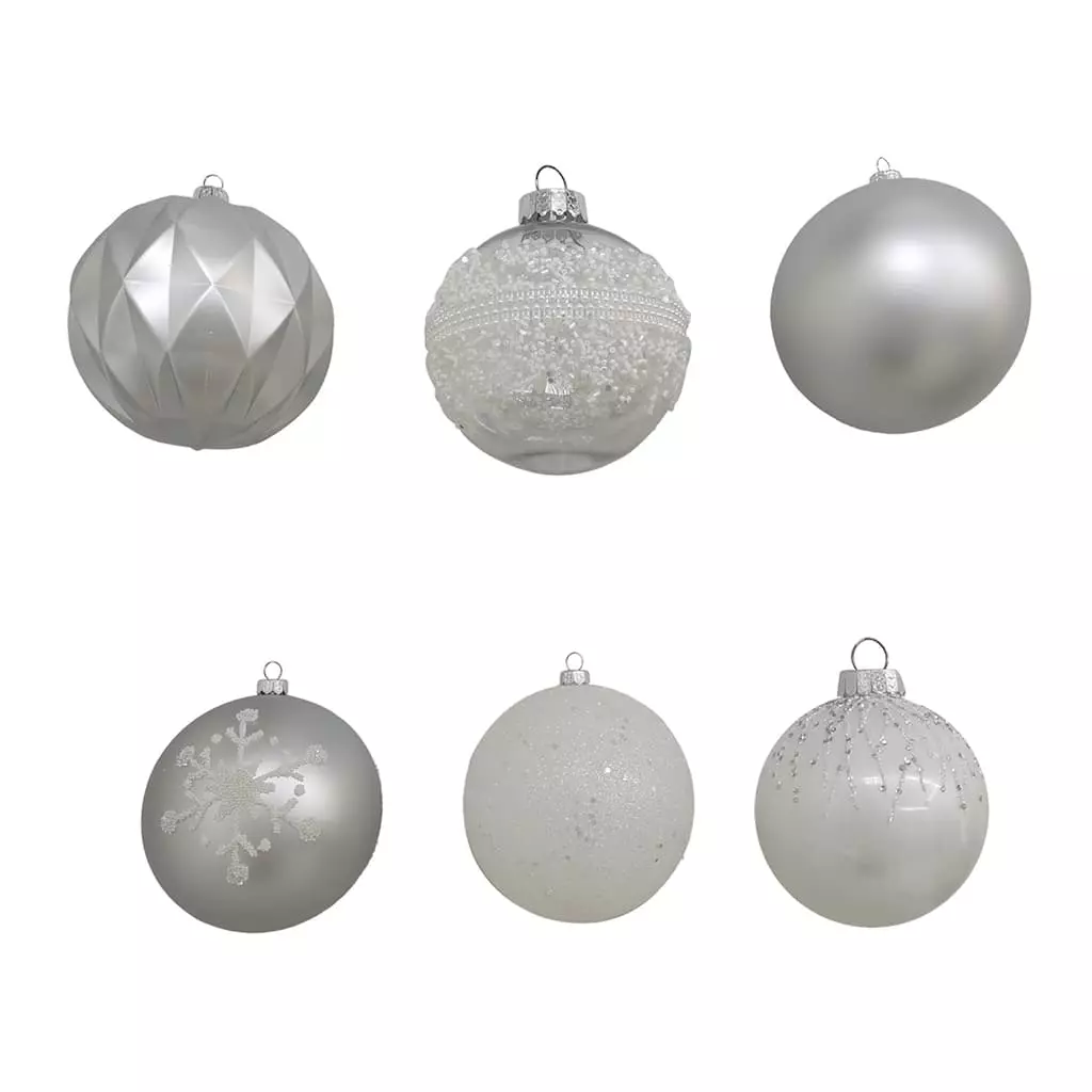Deals ⌛ Assorted 6ct. 4.5" Silver & White Shatterproof Ball Ornaments by Ashland® 😉 5 Deals ⌛ Assorted 6ct. 4.5" Silver & White Shatterproof Ball Ornaments by Ashland® 😉 - Image 3