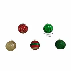Hot Sale ✔️ Assorted Red, Green & Gold Plastic Round Ornaments by Ashland® ⌛ -Michaels Store 10672881 8