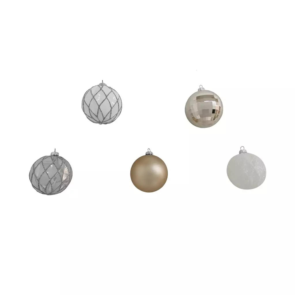 Top 10 ๐ Assorted Silver & White Plastic Round Ornaments by Ashland® ๐ 6 Top 10 ๐ Assorted Silver & White Plastic Round Ornaments by Ashland® ๐ - Image 4