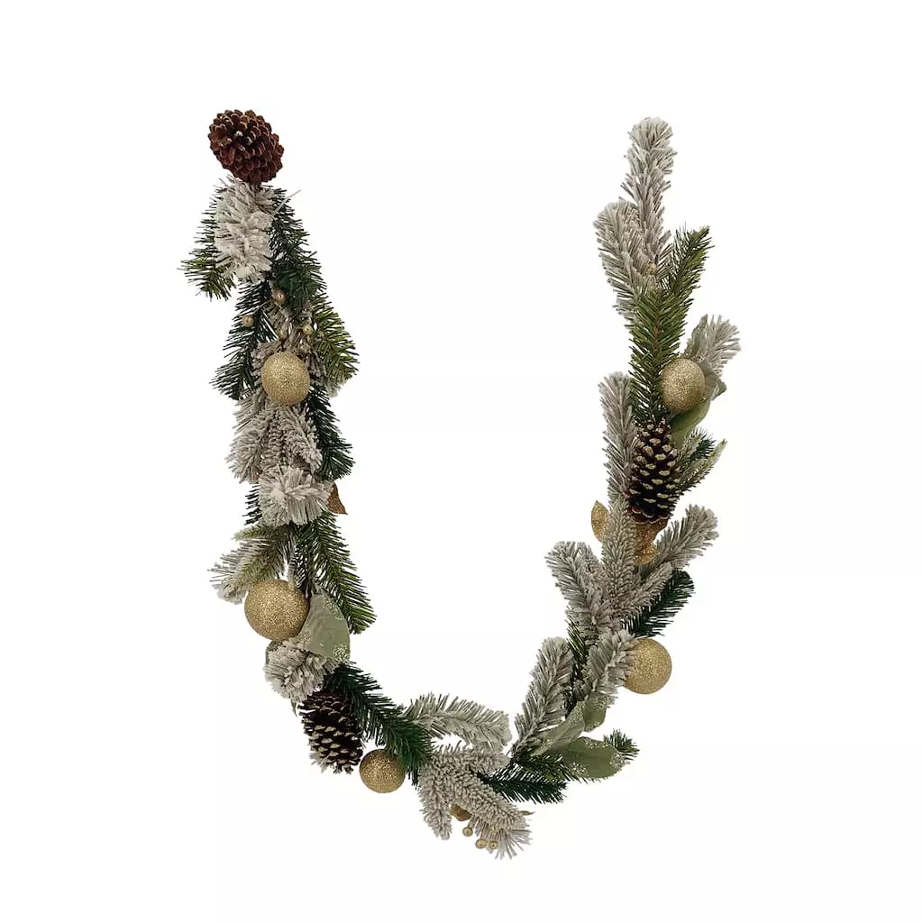 Budget 🔥 6ft. Gold Ornament Pine & Laurel Leaf Garland by Ashland® 😀 4 Budget 🔥 6ft. Gold Ornament Pine & Laurel Leaf Garland by Ashland® 😀 - Image 2