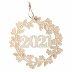 New ❤️ 5" DIY Unfinished Wood 2021 Wreath Ornament by Michaels 😍