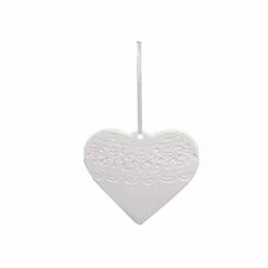 Best Sale 😀 3.5" Ceramic Lace Heart D.I.Y. Ornament by Michaels ❤️