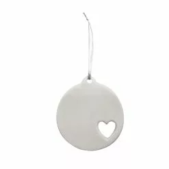 Discount ⌛ 4" DIY Unfinished Ceramic Round Heart Ornament by Michaels 🛒