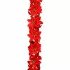 Deals 🥰 6ft. Red Satin Poinsettia Chain Garland by Ashland® 🧨
