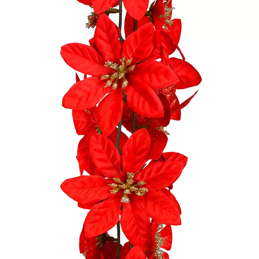 Deals 🥰 6ft. Red Satin Poinsettia Chain Garland by Ashland® 🧨 4 Deals 🥰 6ft. Red Satin Poinsettia Chain Garland by Ashland® 🧨 - Image 2